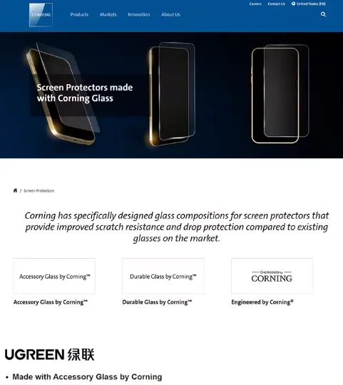 UGREEN绿联成为美国康宁官方授权品牌 UGREEN绿联成为美国康宁官方授权品牌