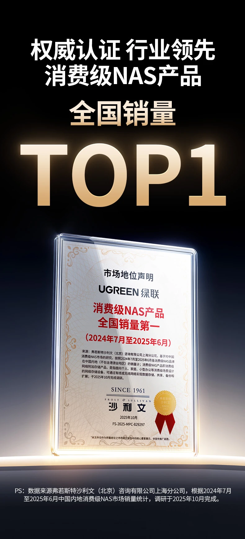 绿联科技“消费级NAS产品全国销量TOP1” 绿联科技“消费级NAS产品全国销量TOP1”