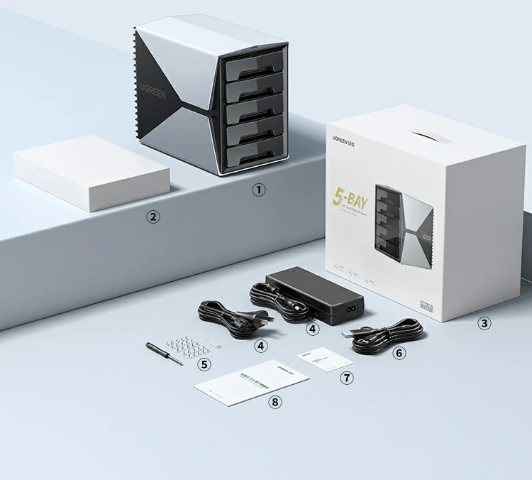 hth登录官网
-品质新体验,数码选绿联 绿联五盘位硬盘阵列盒产品全景图总结展示