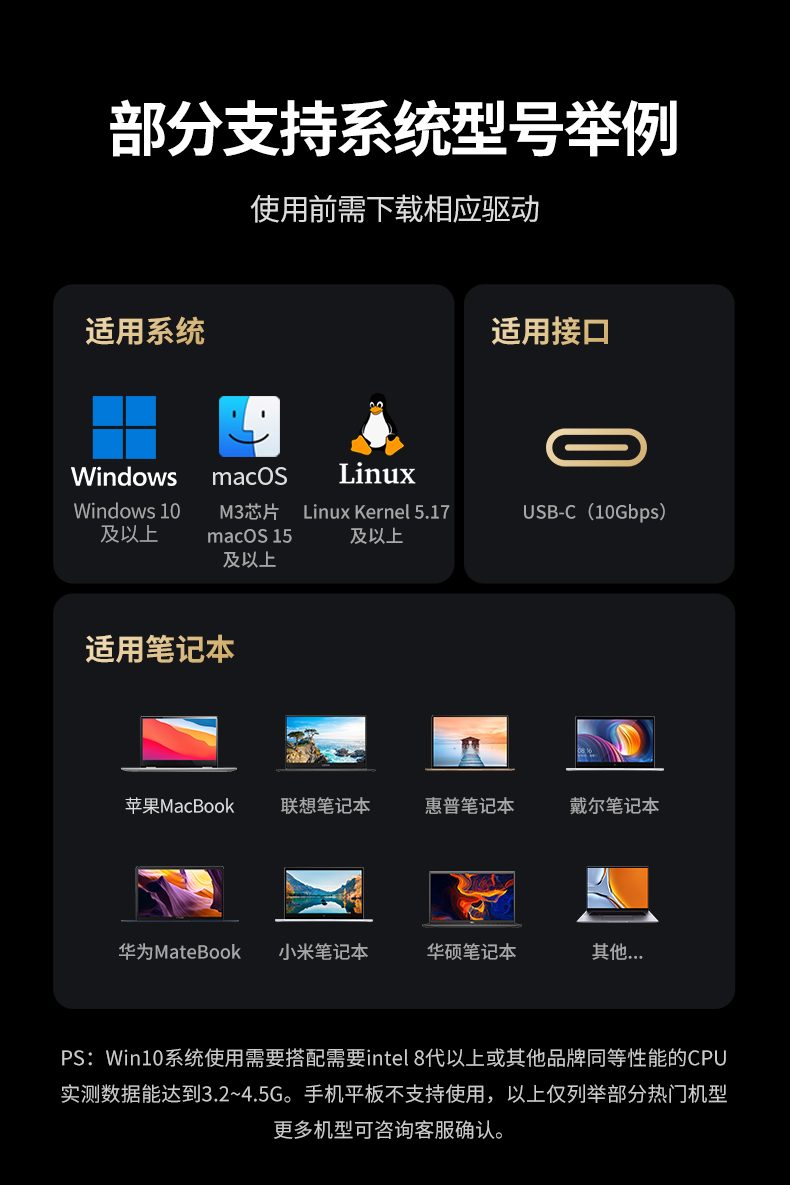 绿联5GbE网卡 20cm线长 狭小空间灵活使用