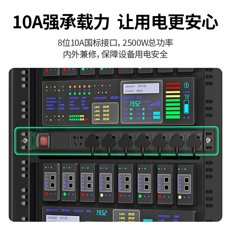 绿联双断PDU机柜排插