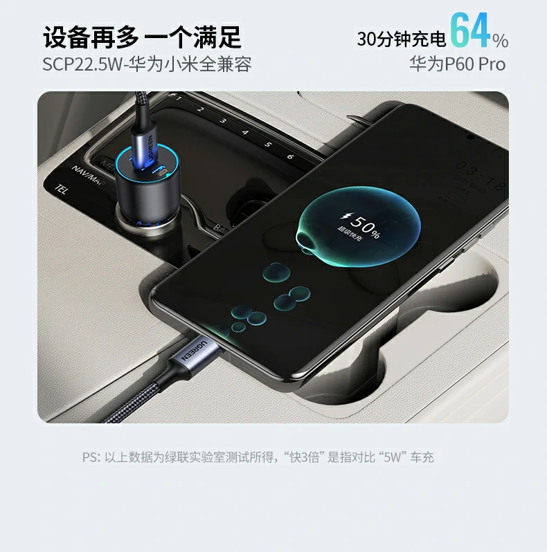 车载快充CD293大功率输出示意