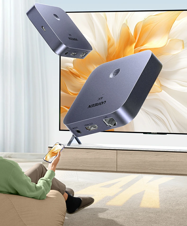 4K/30Hz高清分辨率 绿联投屏器画面清晰细腻无卡顿 4K/30Hz高清分辨率 绿联投屏器画面清晰细腻无卡顿