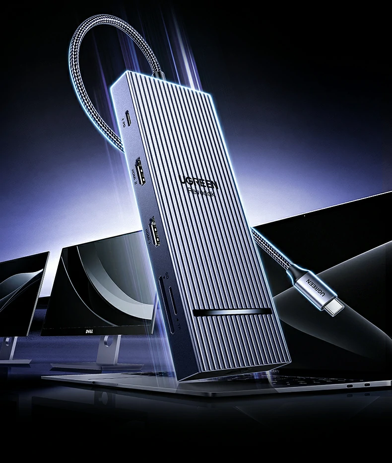 UGREEN绿联-品质新体验,数码选绿联 绿联Type-C扩展坞支持双HDMI接口设计,多屏显示更高效