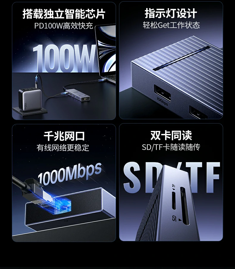 UGREEN绿联-品质新体验,数码选绿联 绿联双HDMI扩展坞支持4K@60Hz高清输出,画面细腻流畅