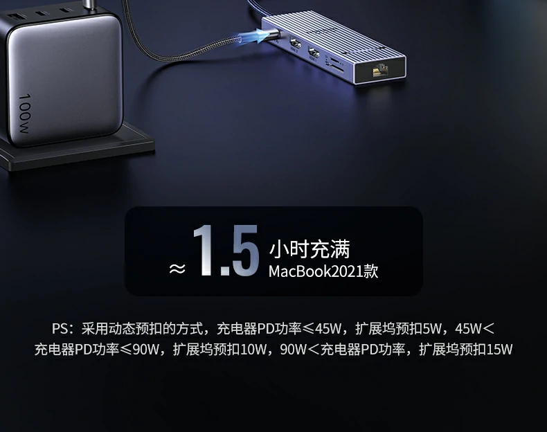 UGREEN绿联-品质新体验,数码选绿联 绿联CM886扩展坞多口接口一览,接口丰富实用