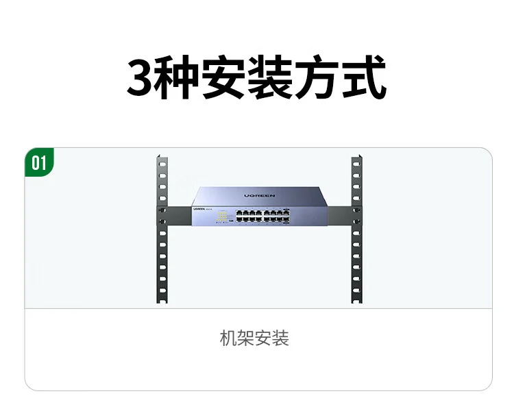 UGREEN绿联-品质新体验,数码选绿联 绿联16口千兆交换机支持多模式一键切换更便捷