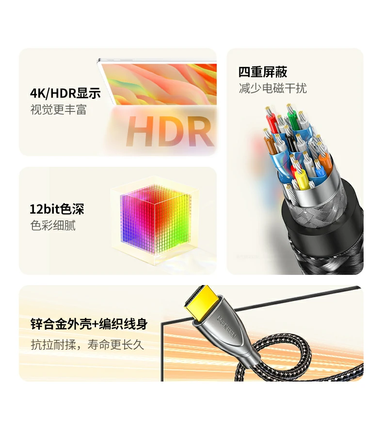 HDMI高清线多设备兼容连接效果 HD131 HDMI线适配电脑电视投影仪示意