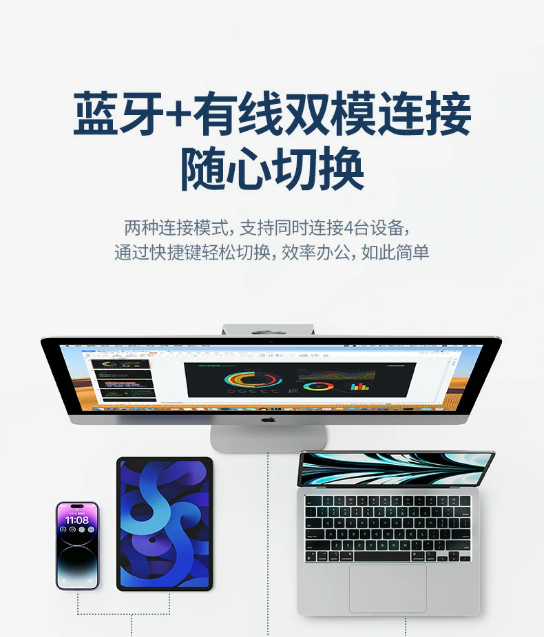 绿联KU101程序员编码工作场景，多系统切换高效