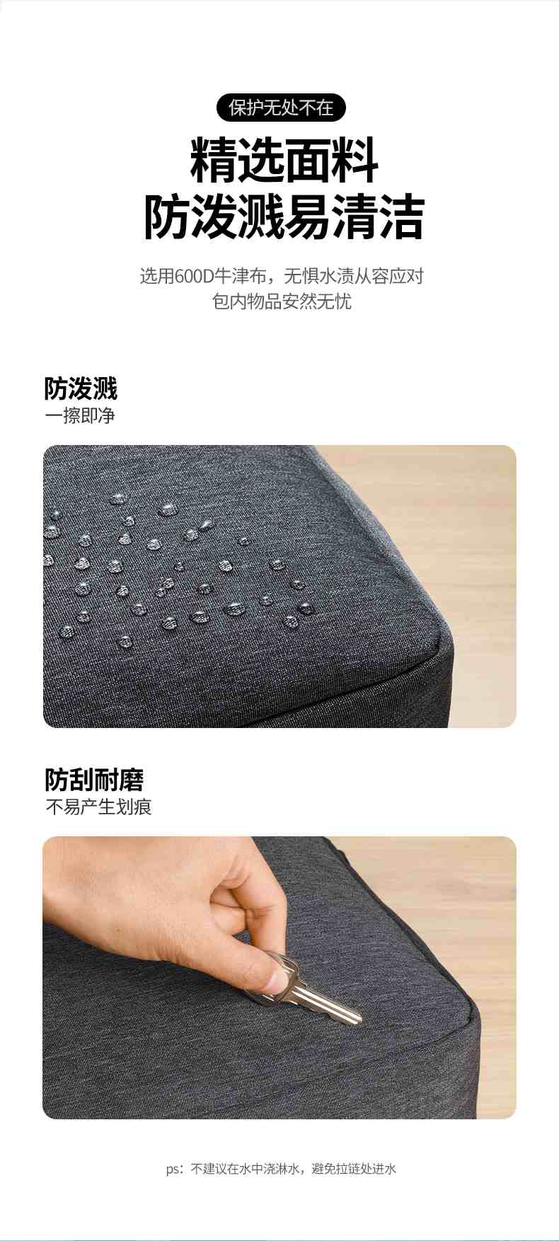 UGREEN绿联-品质新体验,数码选绿联 绿联LP584包袋拉链展示,顺滑开合经久耐用