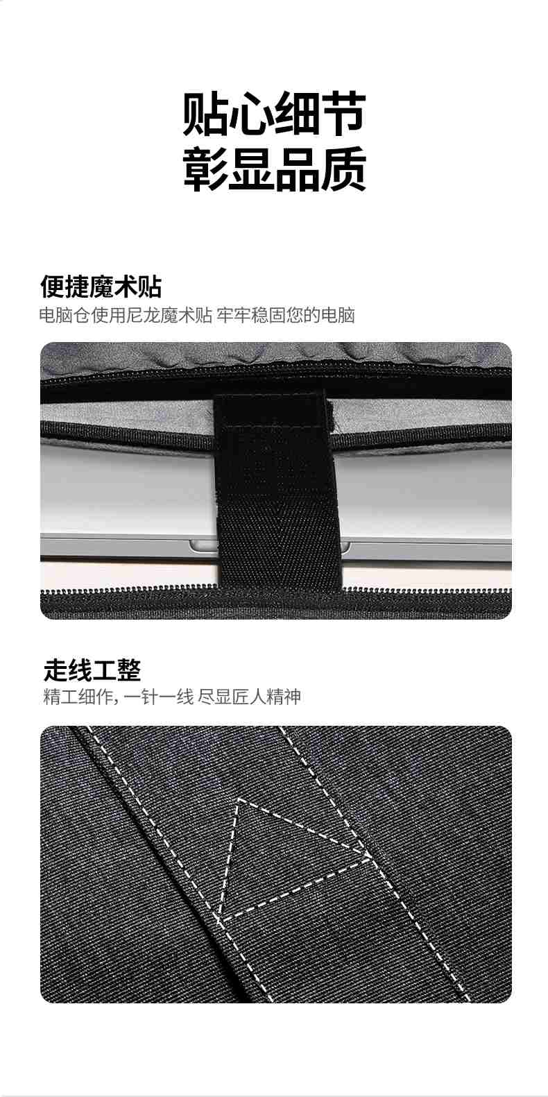 UGREEN绿联-品质新体验,数码选绿联 绿联LP584手提包背面展示,线条简洁稳重