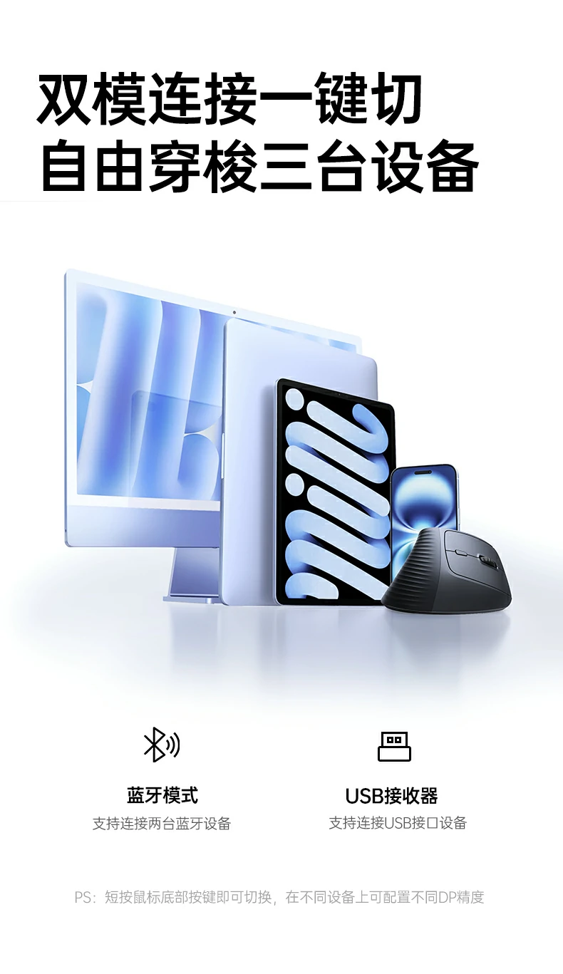 绿联M571P无线垂直鼠标 按键灵敏精准控制 绿联M571P无线垂直鼠标 按键灵敏精准控制