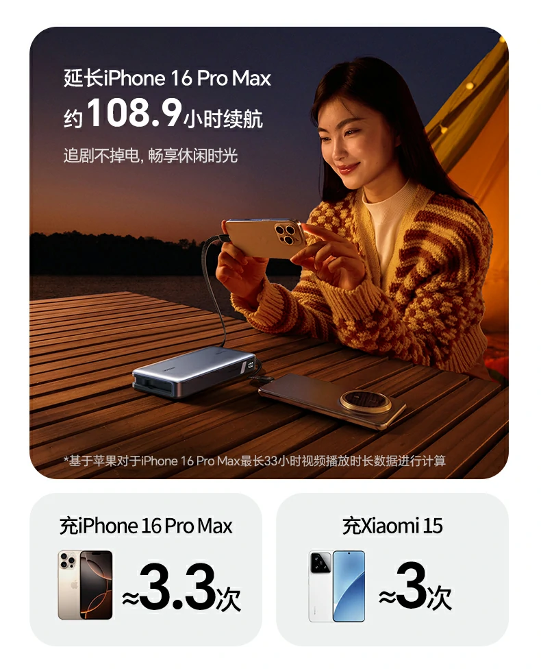 绿联PB552 支持PD3.1快充协议 输出效率更高