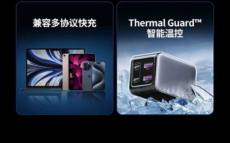 UGREEN绿联-品质新体验,数码选绿联 双USB-C口支持65W PD快充,功率强劲高效