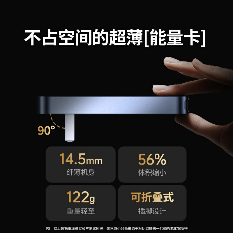 绿联 Nexode 闪充湃Pro 65W三口氮化镓饼干充电器