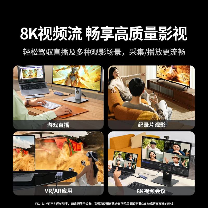 綠聯(lián)Type-C六合一多功能擴(kuò)展塢 鰭紋款