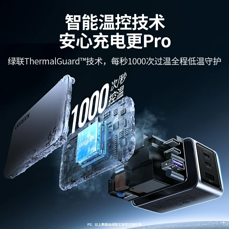 綠聯(lián) Nexode 閃充湃Pro 65W三口氮化鎵充電器套裝