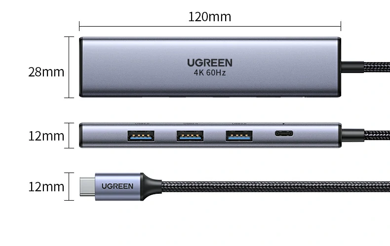 绿联CM478-35178 - 五合一扩展坞,4K60Hz投屏,100W快充,一年质保 绿联CM478-35178 产品全家福及技术参数汇总图