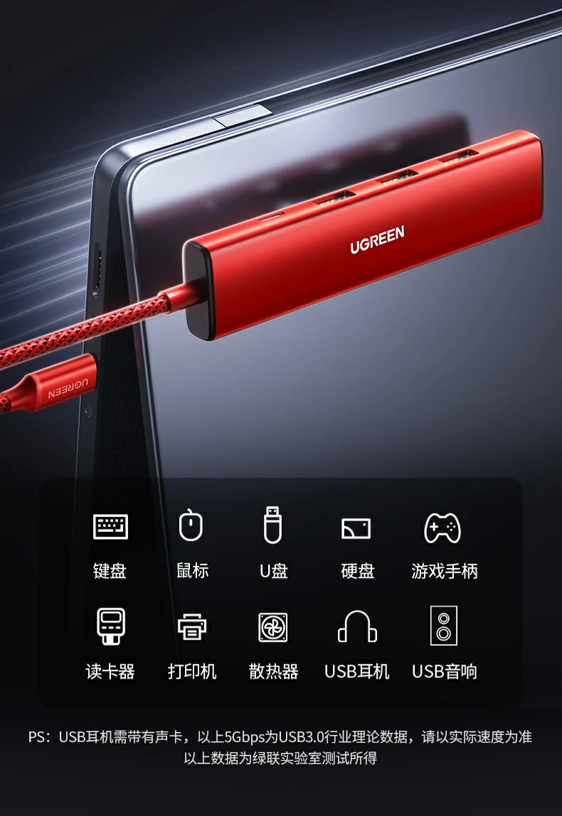 桌面整洁神器 - 一线解决多设备连接杂乱问题 绿联CM478-75325 居家办公桌面整洁使用场景