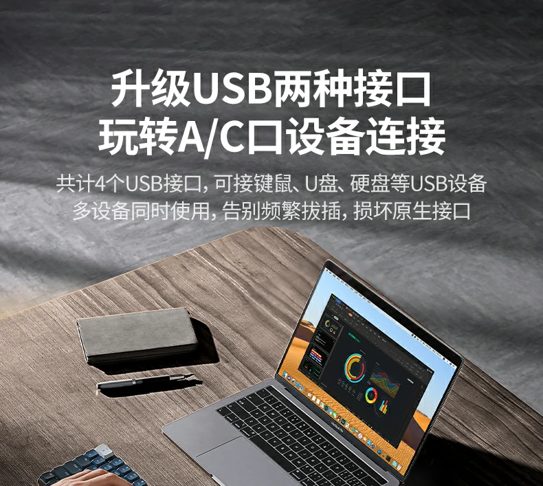 CM498-15375 SD TF双卡槽读卡 绿联CM498-15375 Type-C扩展坞SD TF读卡展示