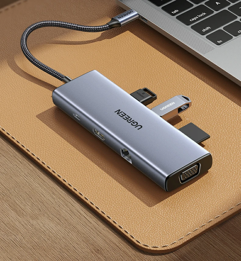 綠聯(lián)CM498-15600 Type-C九合一擴(kuò)展塢 接口布局說明