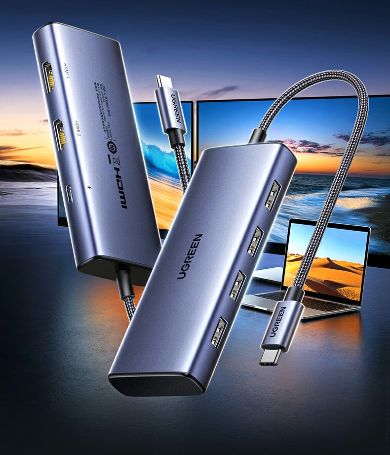 绿联CM498-35897多接口Type-C扩展坞接口布局