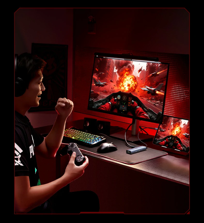 Switch高清投屏 - 享受大屏游戏体验 绿联CM512-75643连接Switch游戏主机投屏电视