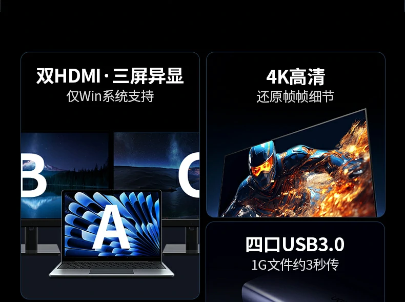 适配苹果MacBook - 双屏扩展高效办公 绿联CM639连接MacBook Pro实现双屏扩展办公