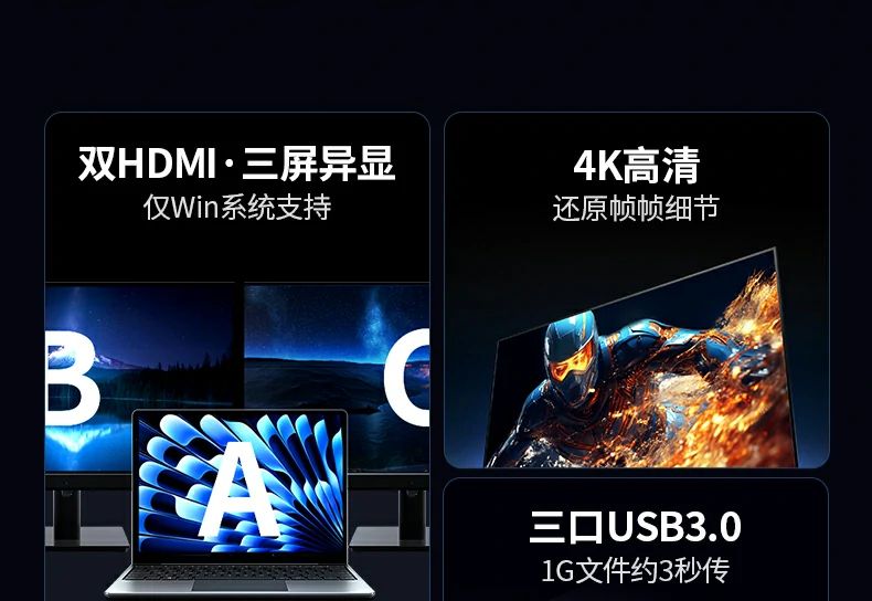 Windows三屏异显 - 扩展工作视野,提升多任务效率 绿联CM639连接Windows笔记本实现三屏异显办公