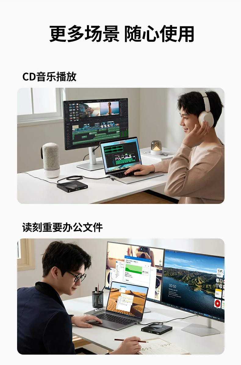 办公数据刻录存档 - 重要资料安全离线保存 绿联CM780办公文件刻录备份场景