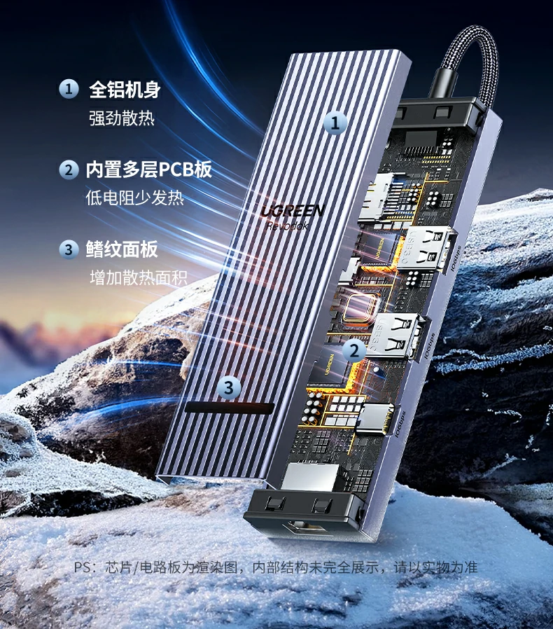 4K视频剪辑加速 - 高速接口保障流畅工作流 绿联CM828连接外接SSD进行4K视频剪辑
