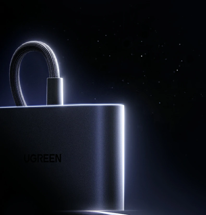 绿联Type-C五合一扩展坞 4K高刷投屏与PD快充外设扩展器