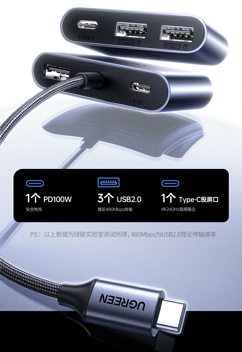 绿联扩展坞 AR眼镜4K大屏直连使用示例图