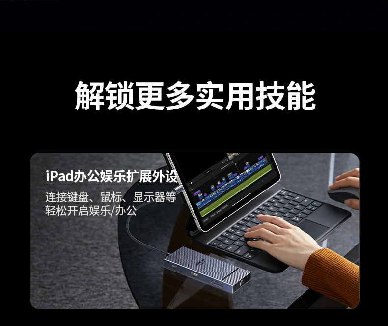 差旅办公好搭档 - 轻巧强大,一坞走天下 绿联CM886商务出差便携使用图