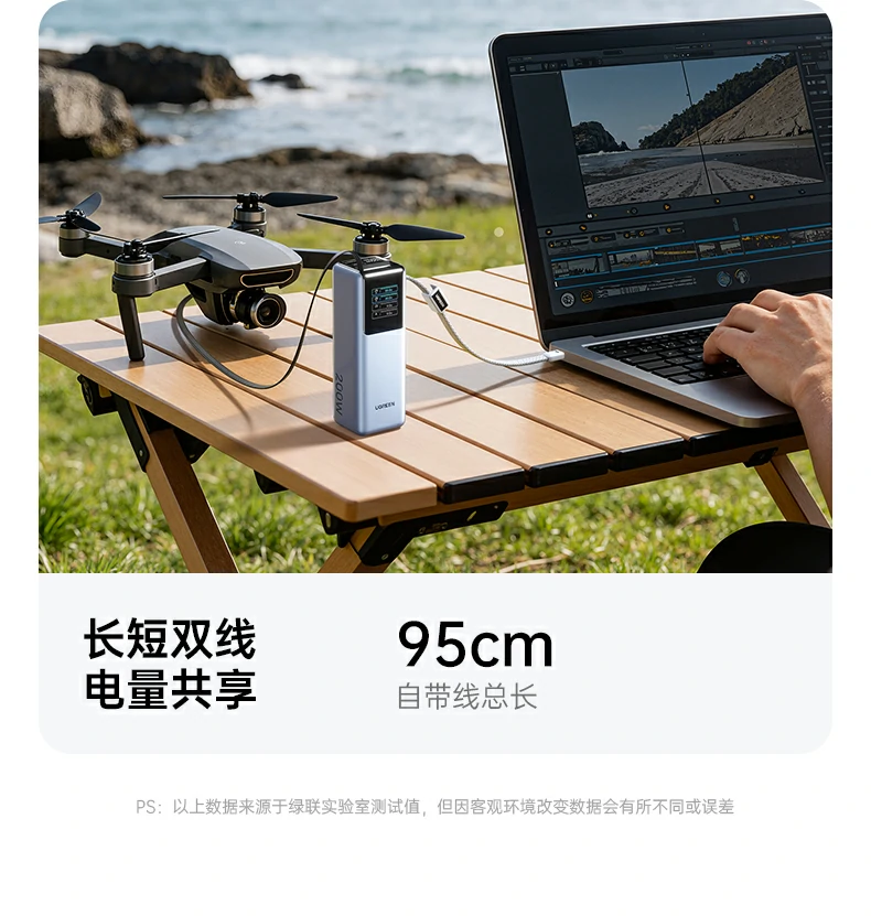 绿联PB728 四重控温技术示意图：AI监控+散热片布局