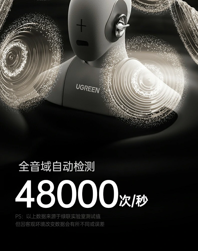 精致充电盒 - 紧凑便携,保护耳机安全 绿联HiTune S3 Pro充电盒开合结构细节图