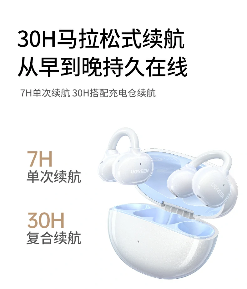 完整配件套装 - 开箱即用无忧体验 绿联HiTune S3 Pro开箱内容:耳机+充电盒+说明书+保修卡