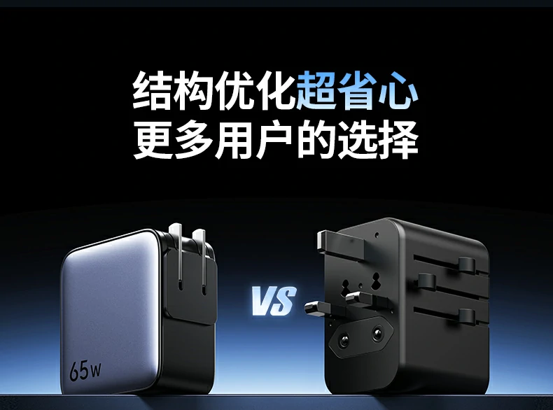 绿联65W氮化镓充电器套装 65W三口快充旅行电源 绿联65W氮化镓充电器套装 65W三口快充旅行电源
