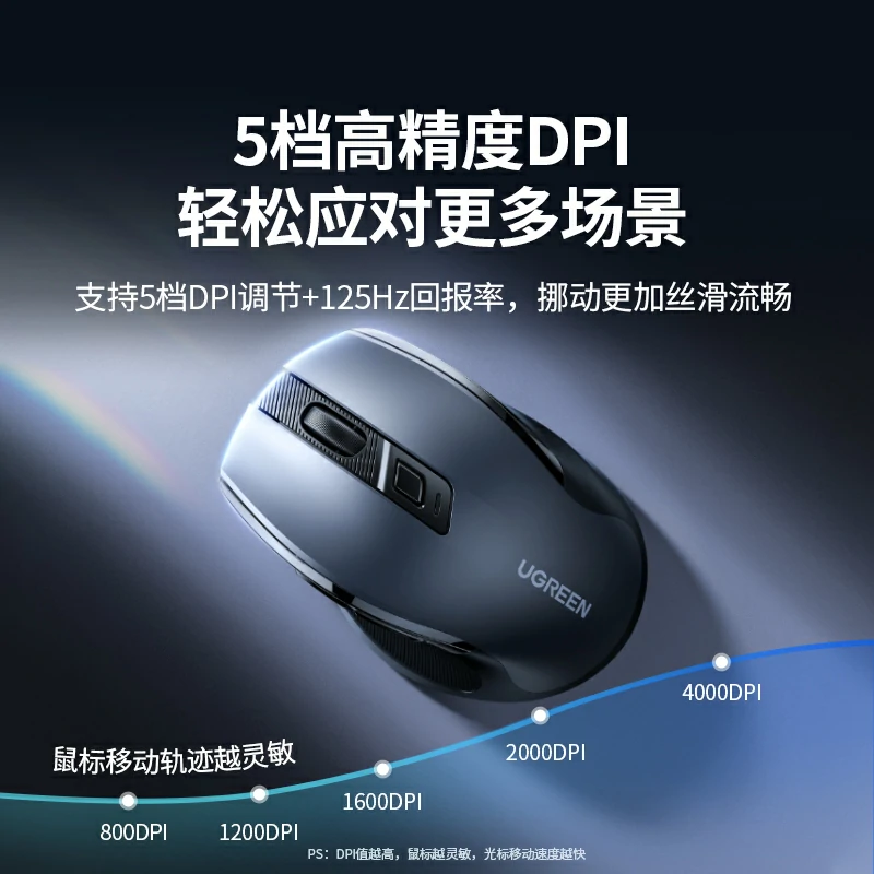 绿联人体工学无线鼠标-电池款