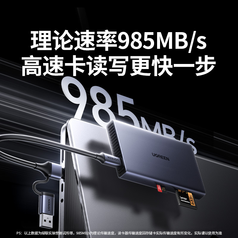 绿联USB-A+C高速读卡器 SD/TF7.1