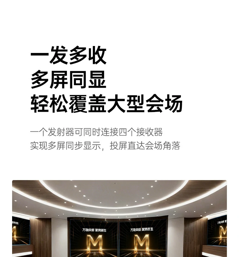 接收端接口布局展示，HDMI+Audio+USB-C