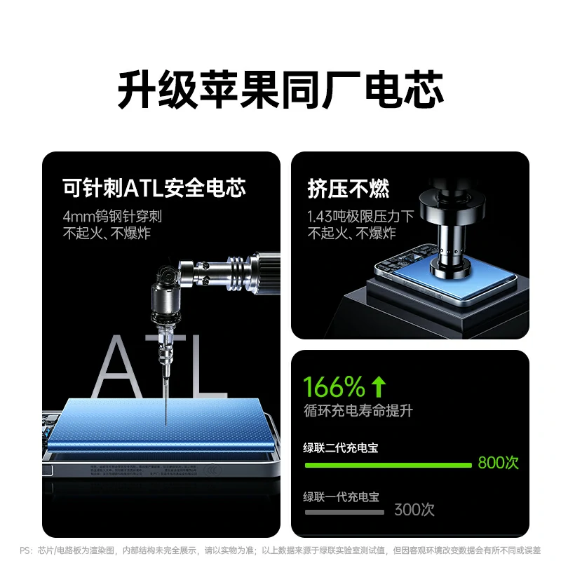 绿联超能卡超薄磁吸无线充电宝 5000mAh