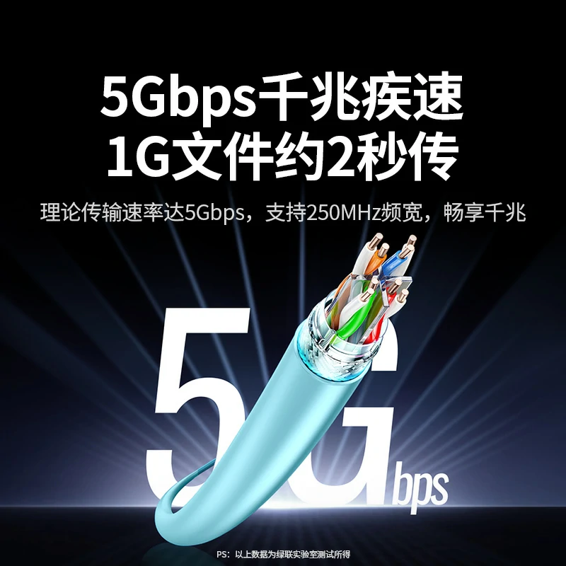 绿联六类千兆双屏蔽纯铜网络箱线