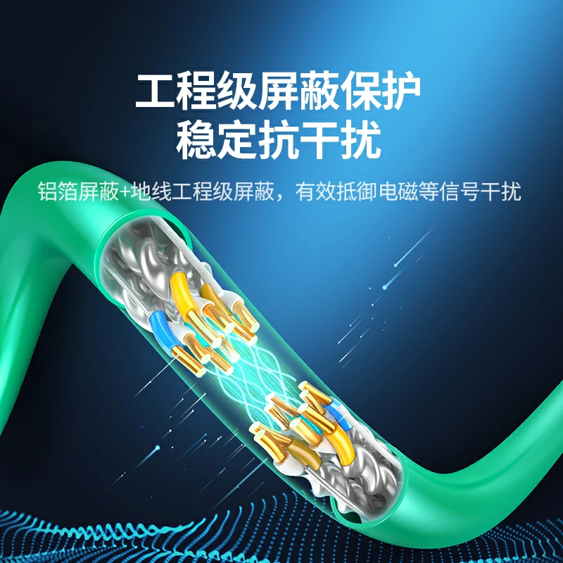 绿联超六类单屏蔽工程网线