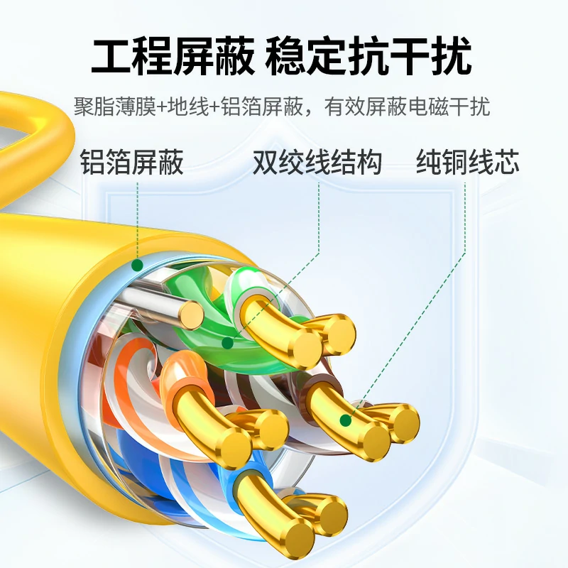 绿联超五类千兆单屏蔽纯铜网络箱线