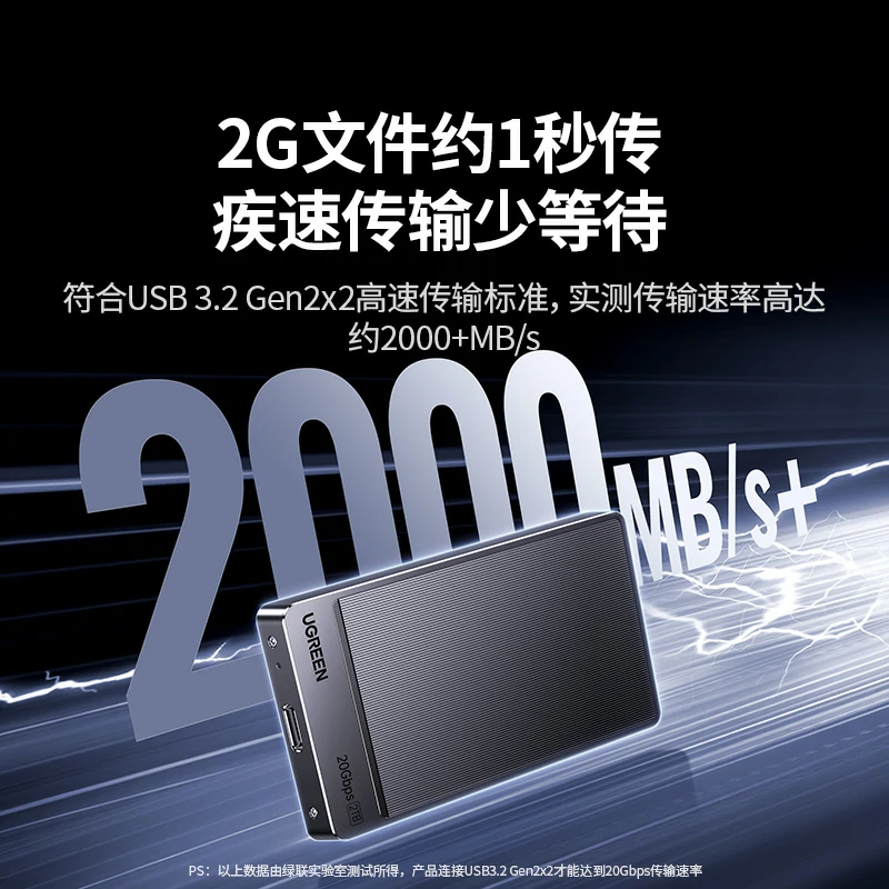 绿联Prime20 2TB 移动固态硬盘（PSSD）