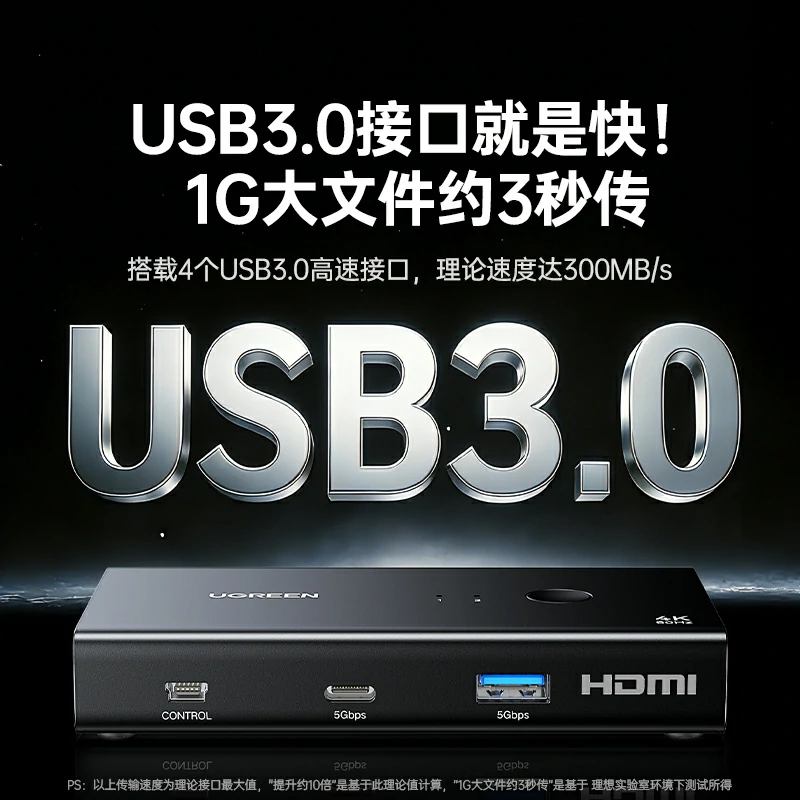 绿联HDMI二进一出KVM切换器