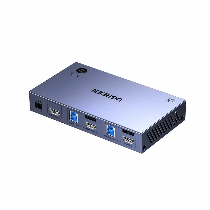 绿联二进一出KVM切换器 4K高清 无缝切换