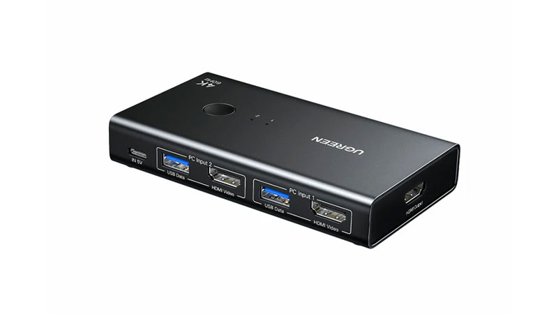 绿联 HDMI KVM 切换器 二进一出4K60Hz(AK502-75246)使用教程