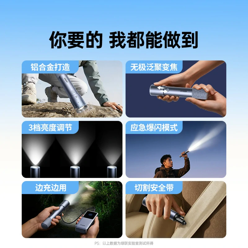 绿联车载三合一多功能强光手电筒